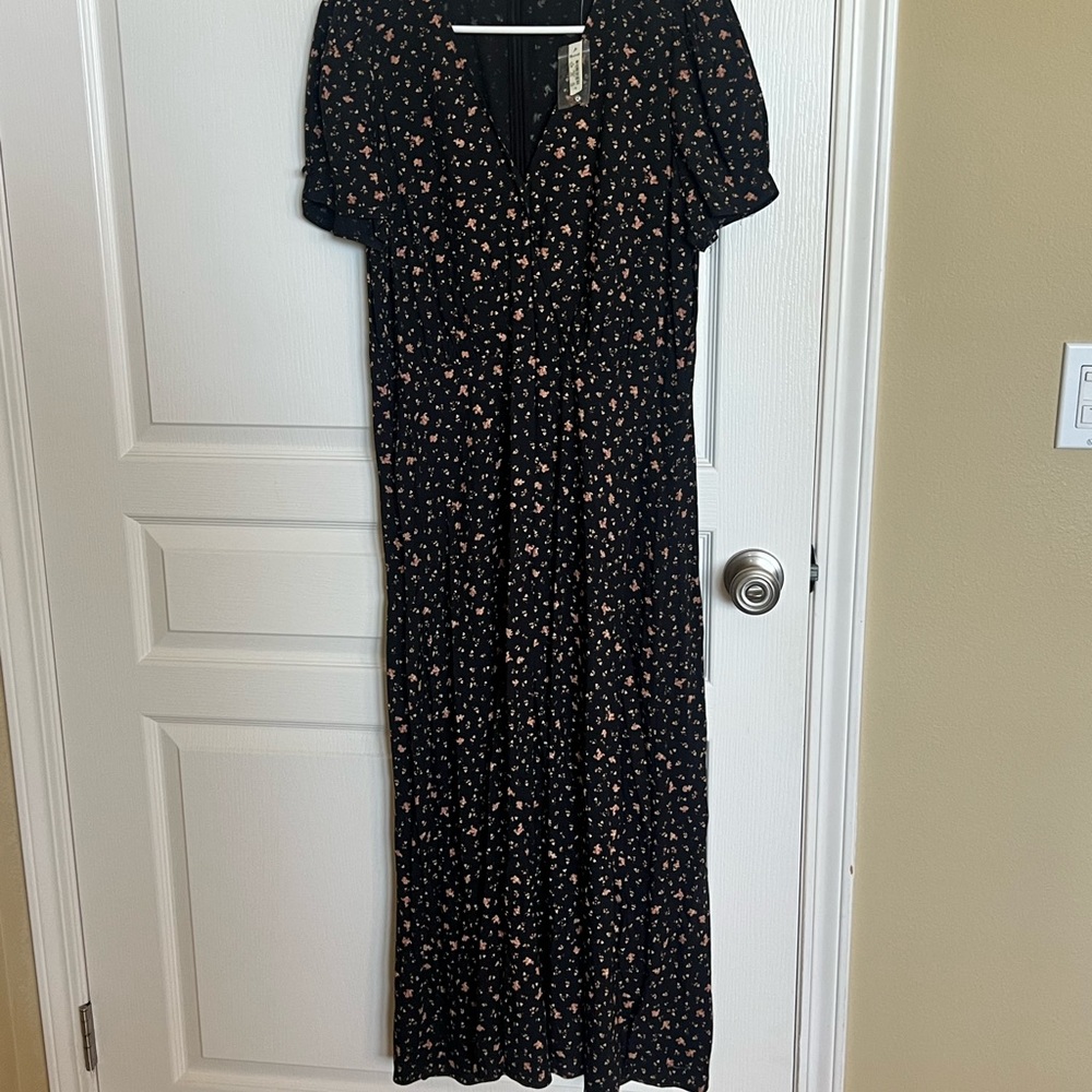 Madewell Black Floral Maxi Dress